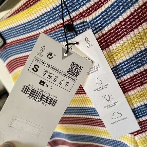 Zara| Beachy Knit Flare Pants in Neutral Stripes, Size Small, NWT•••Boho - Picture 8 of 14